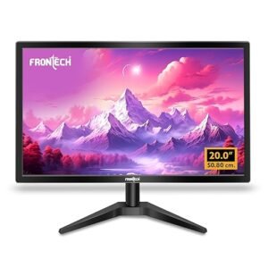 FRONTECH 20 Inch (50.8 cm), LED, HD 1600 x 900, 60Hz, Black, 16.7M Colors, Wall Mountable, Slim & Stylish Design, HDMI, VGA, Built-in Power Supply Monitor (MON-0054)